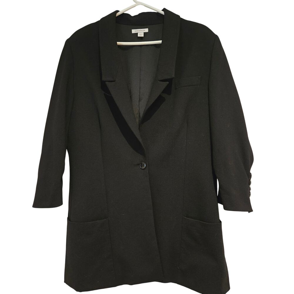 Boston Proper Size 16 Black Blazer Jacket | NWOT Boyfriend Fit